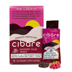 Cibáre Probiotic Bars Raspberry Cacao Crunch 12-count hero image