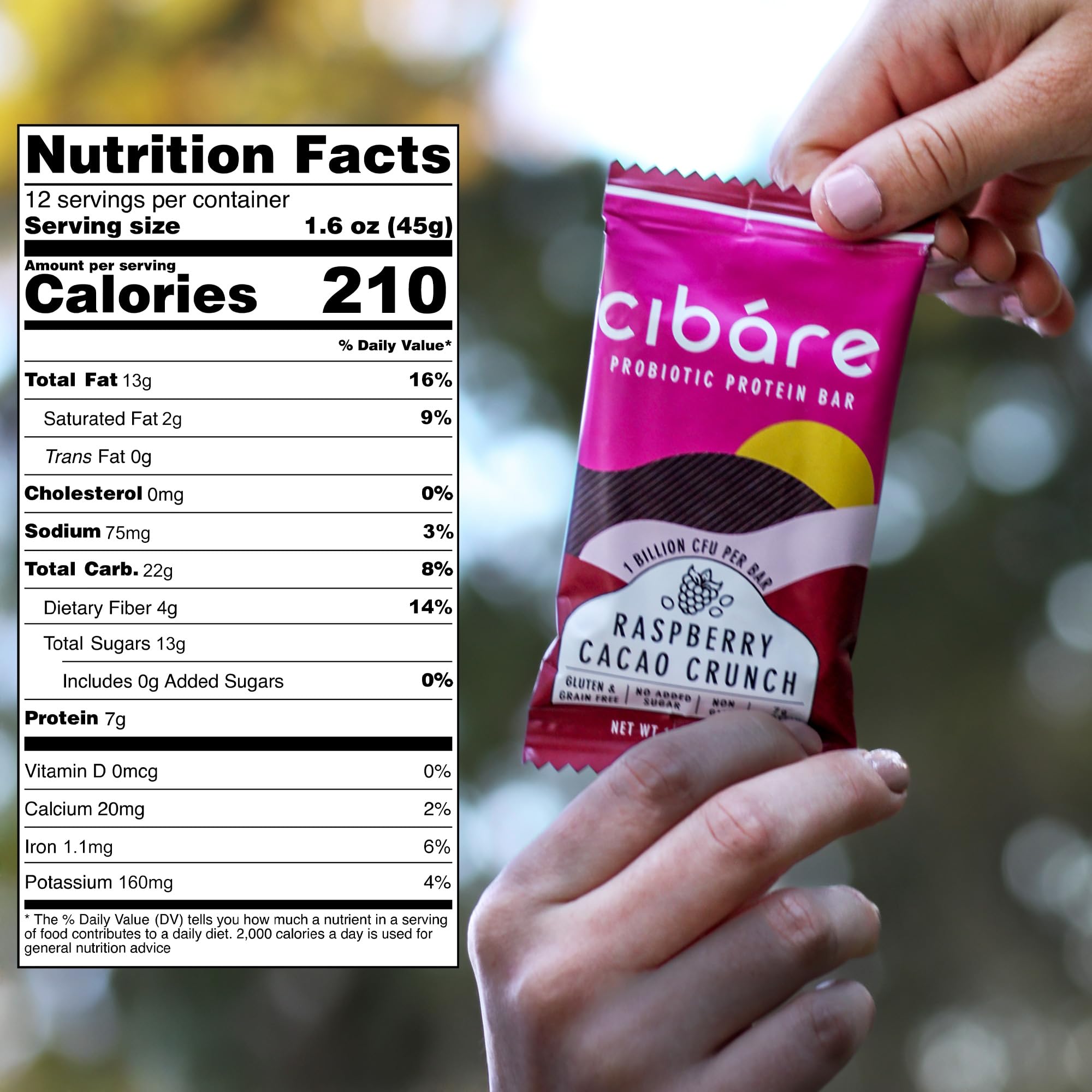 Close-up of ingredients: raspberries, dates and cacao nibs