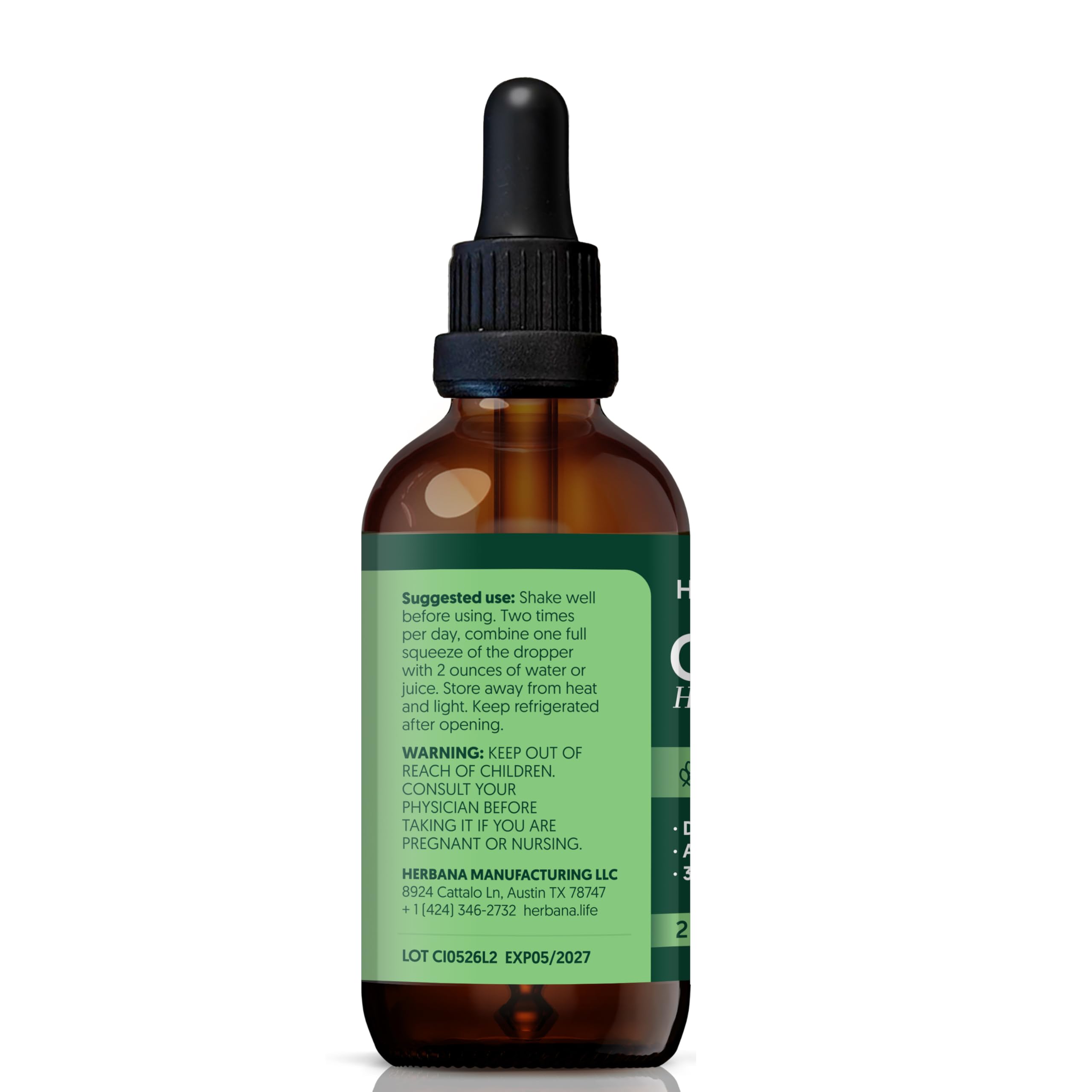 Graphic highlighting eye health benefits of cilantro tincture