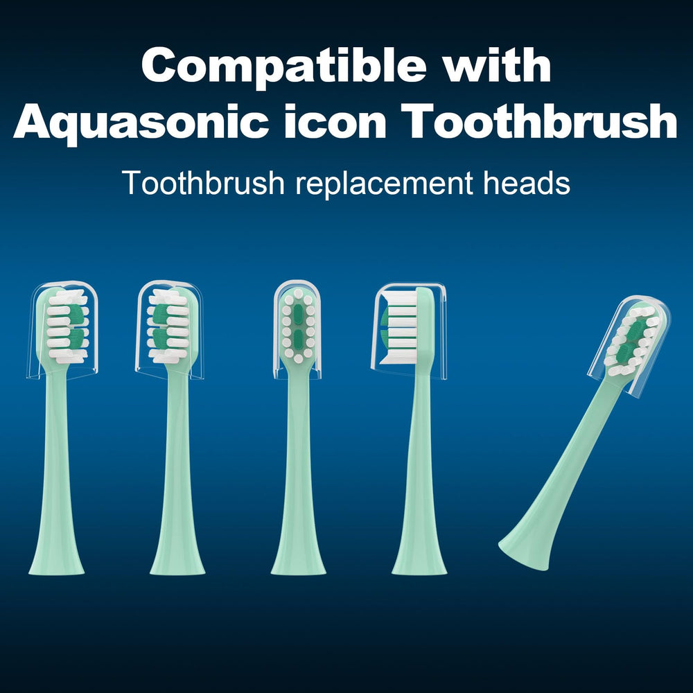 Close-up of CILGEWH replacement toothbrush head tip for AquaSonic Icon Mint