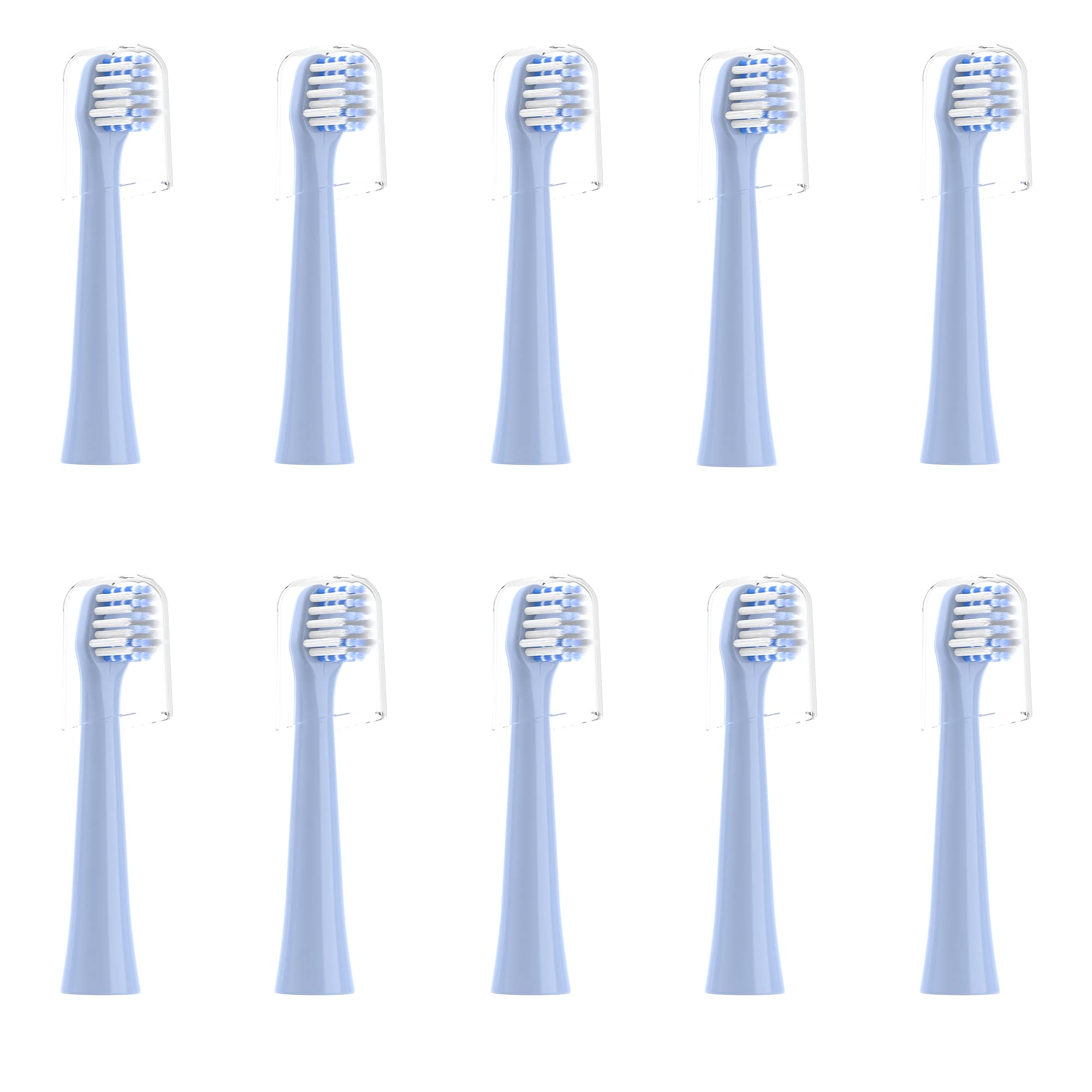 CILGEWH Replacement Toothbrush Heads 10 Pack Blue for Colgate Hum - front view