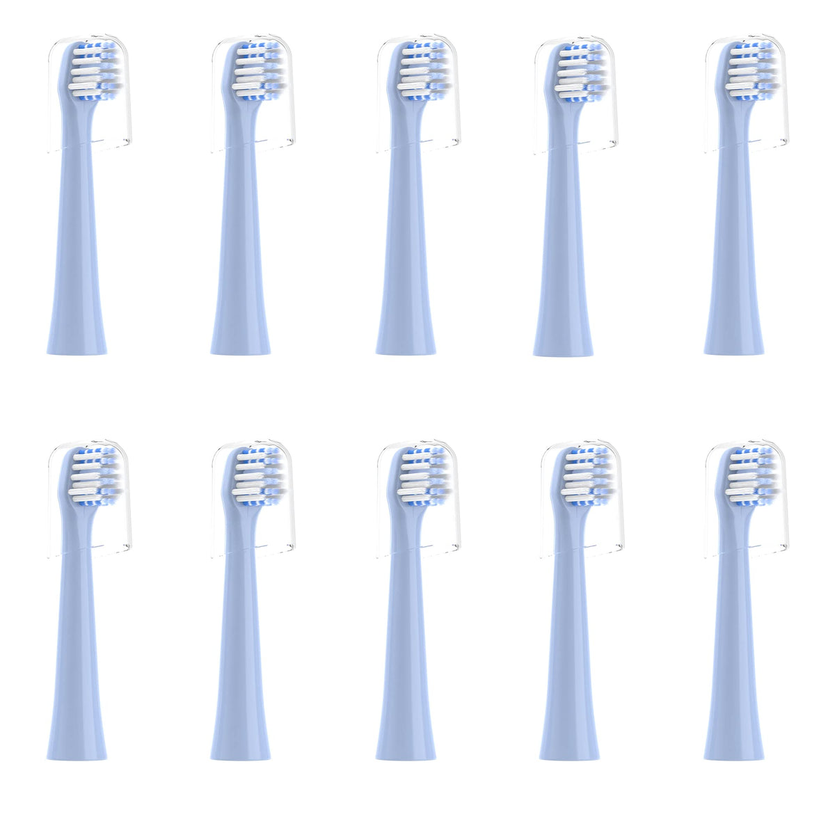 CILGEWH Replacement Toothbrush Heads 10 Pack Blue for Colgate Hum - front view