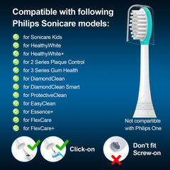 Compatibility with Philips Sonicare Kids and other snap-on handles