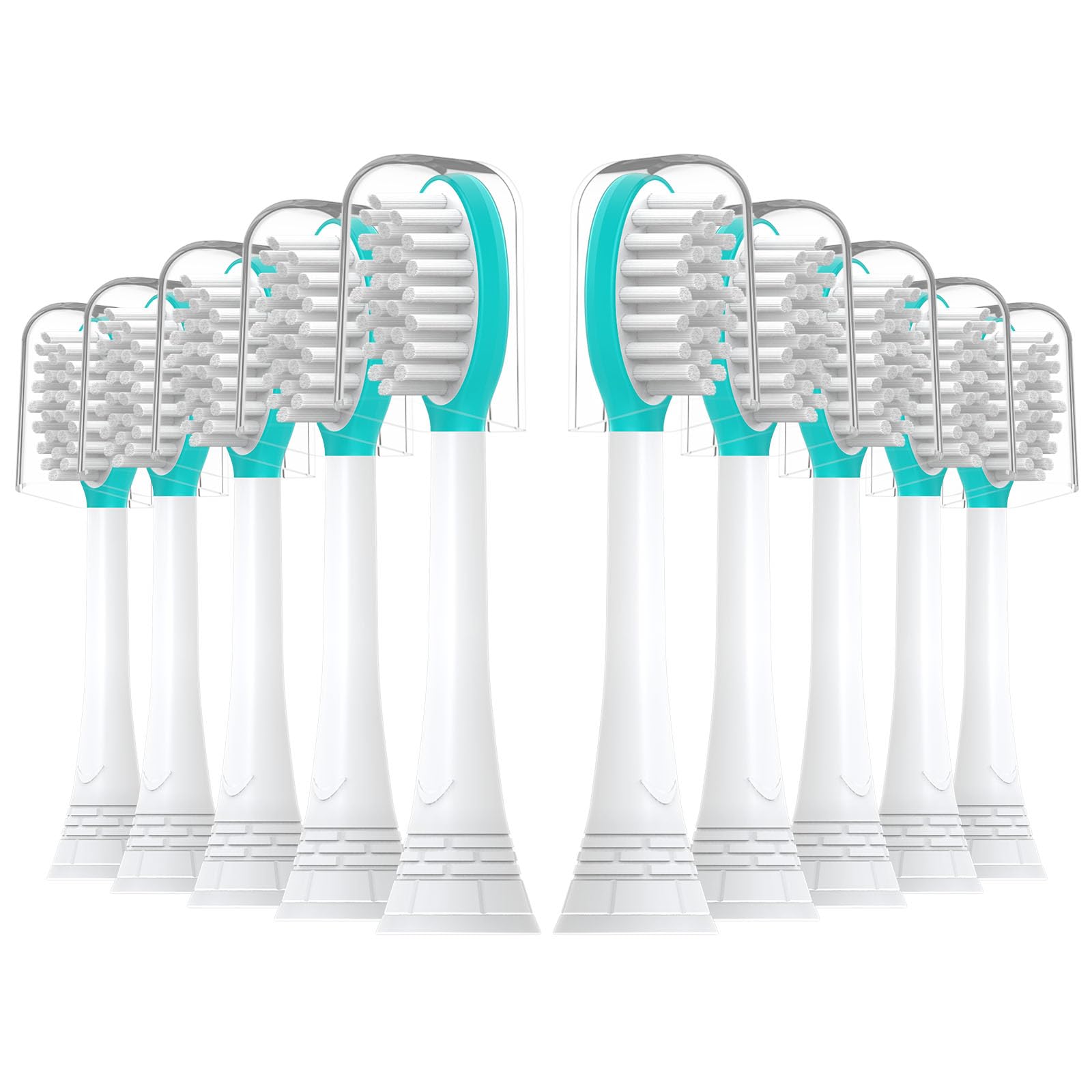 CILGEWH Kids 10-pack replacement toothbrush heads for Philips Sonicare (Blue)