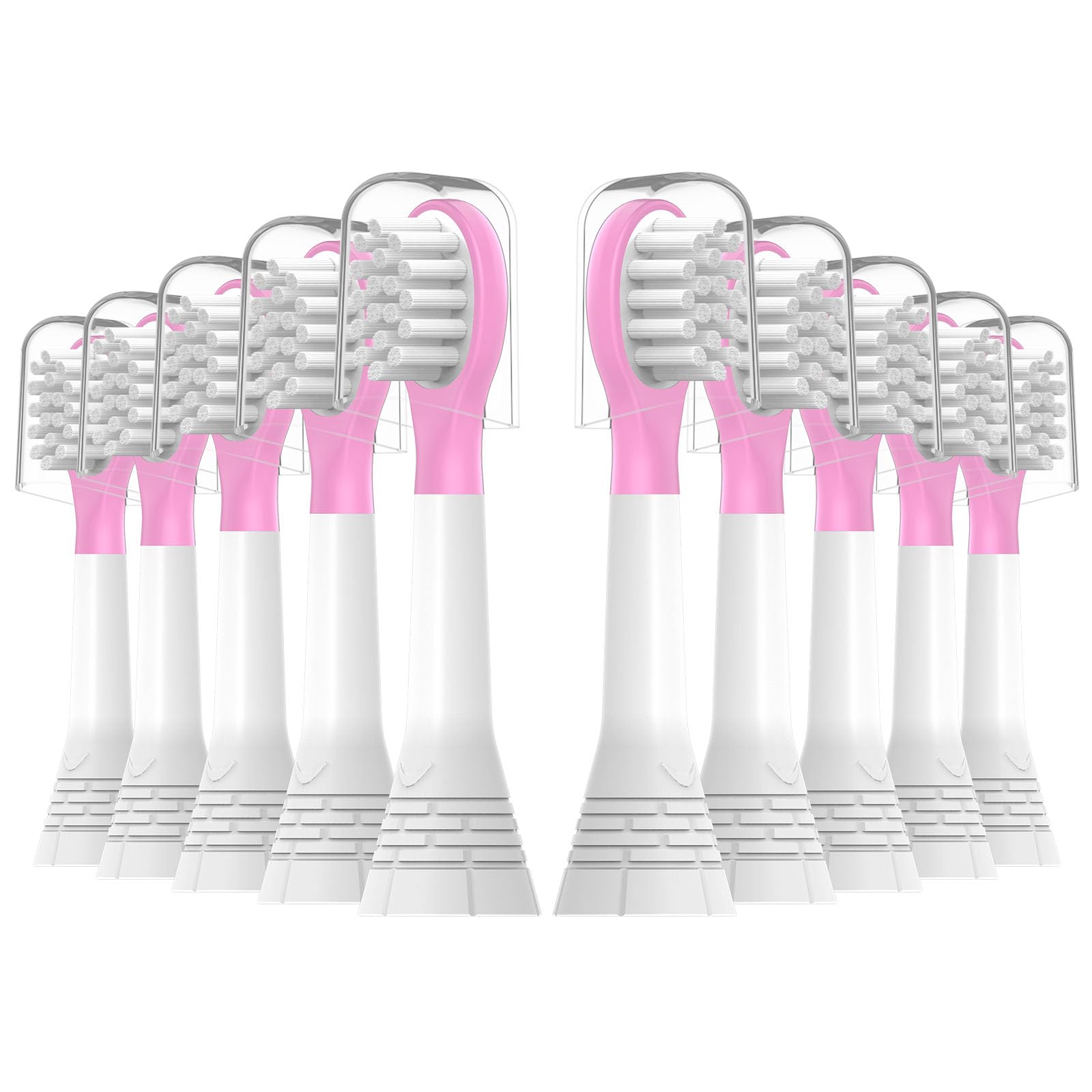 Box of 10 replacement heads for kids ages 3-7 in pink
