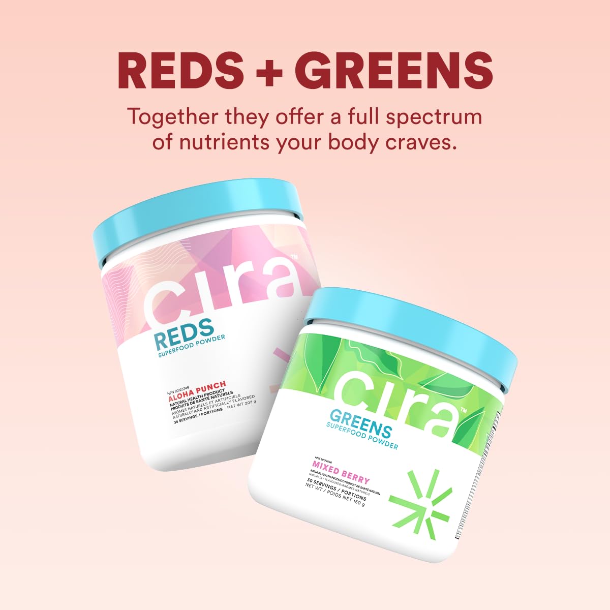 Cira Glow-Getter Reds ingredients highlight organic fruits and polyphenols.