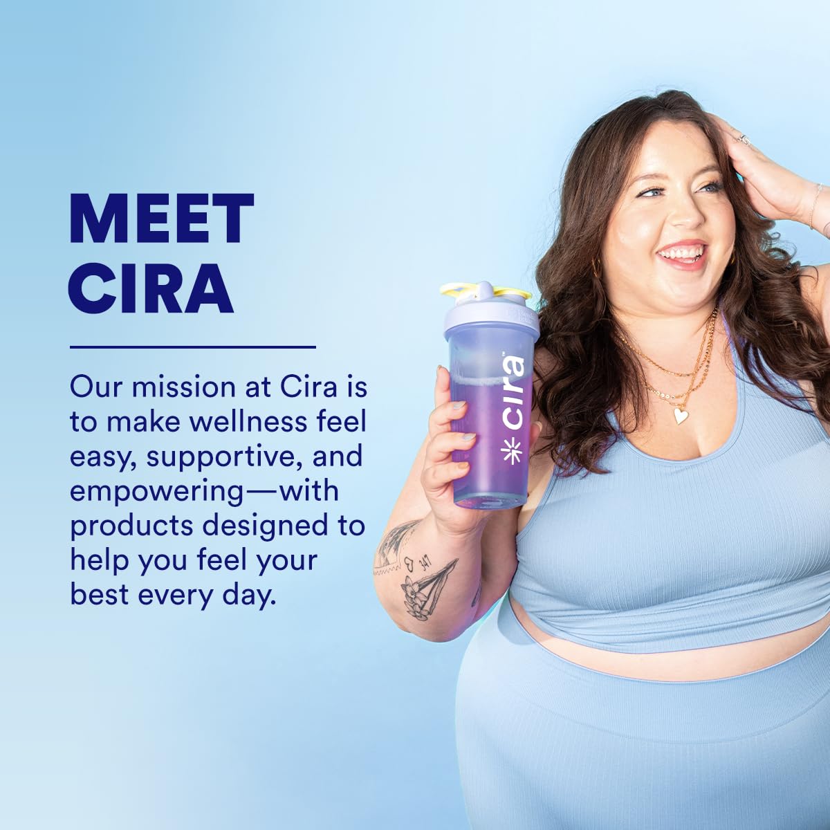 Cira Hydration Powder packaging shown with travel-friendly design