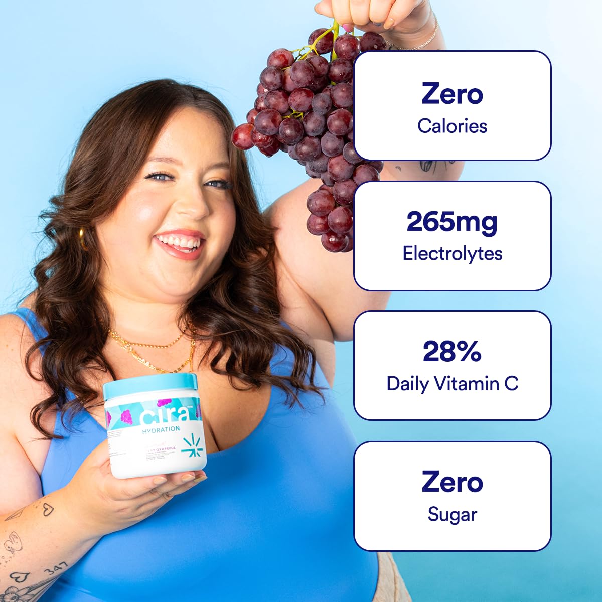 Cira Hydration Powder scoop measures a serving size for easy mix