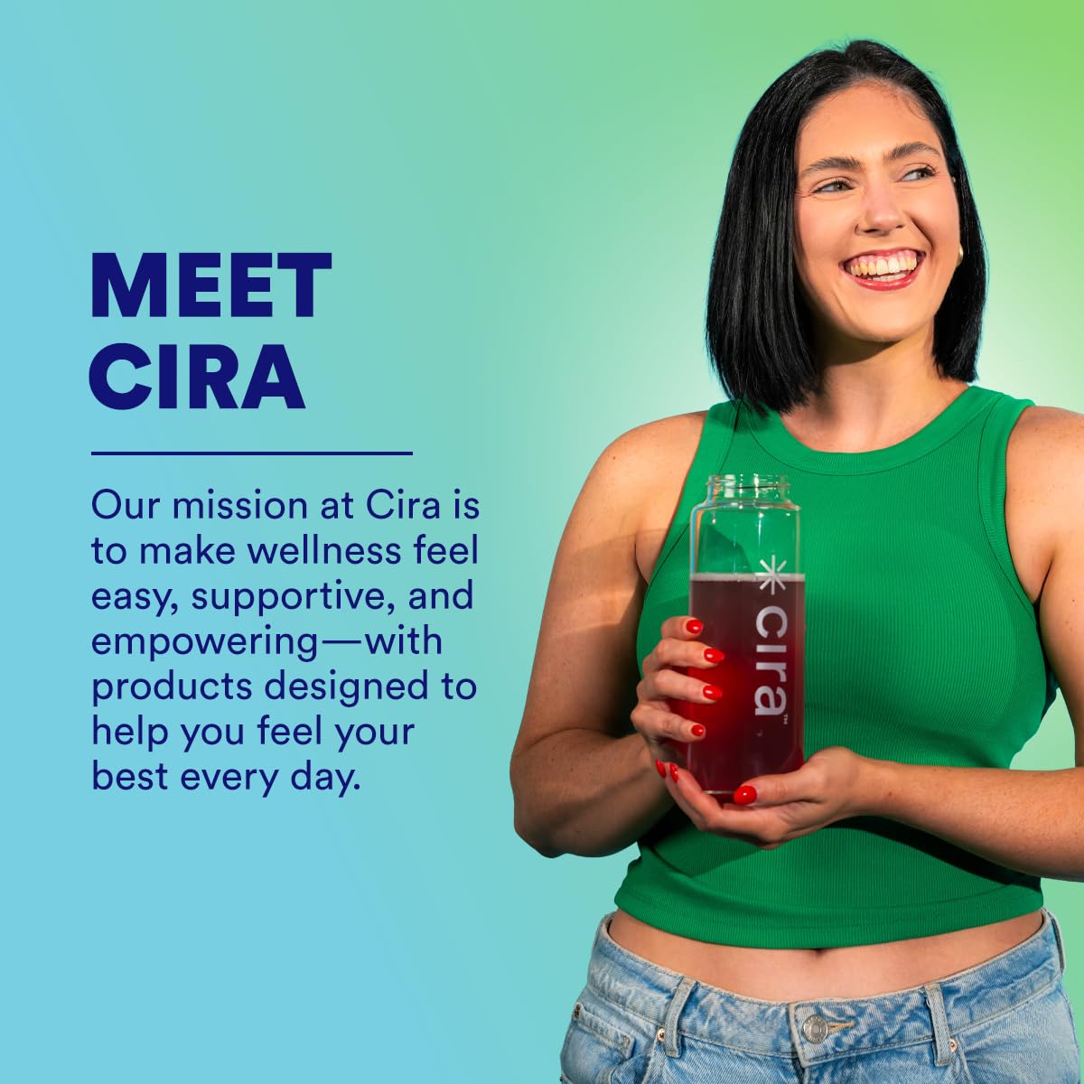 Cira Hydration probiotics-prebiotics label highlighting six strains for gut health.