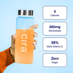 Cira Hydration Peach Mango glass of prepared drink ideal for daily hydration