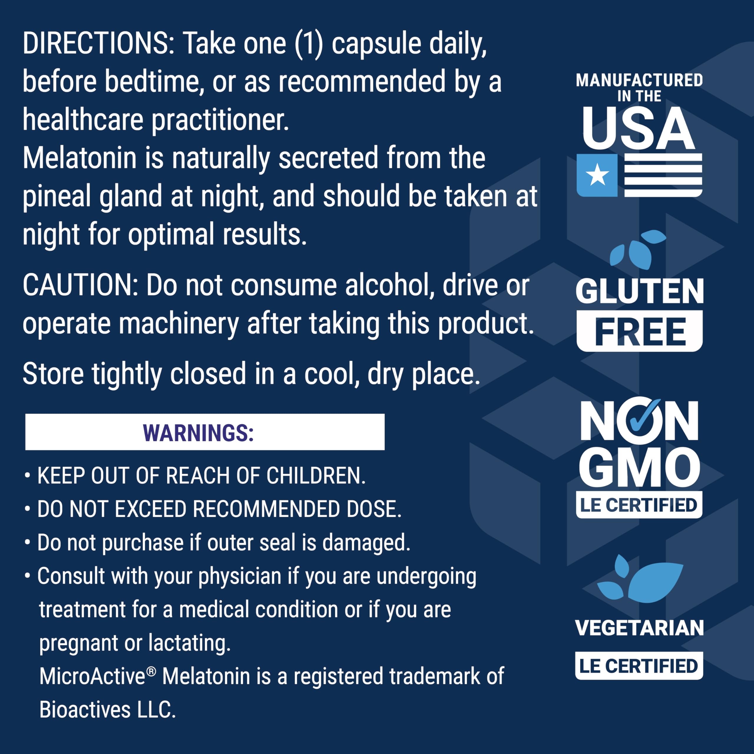 Certificate of Analysis and USA-made statement