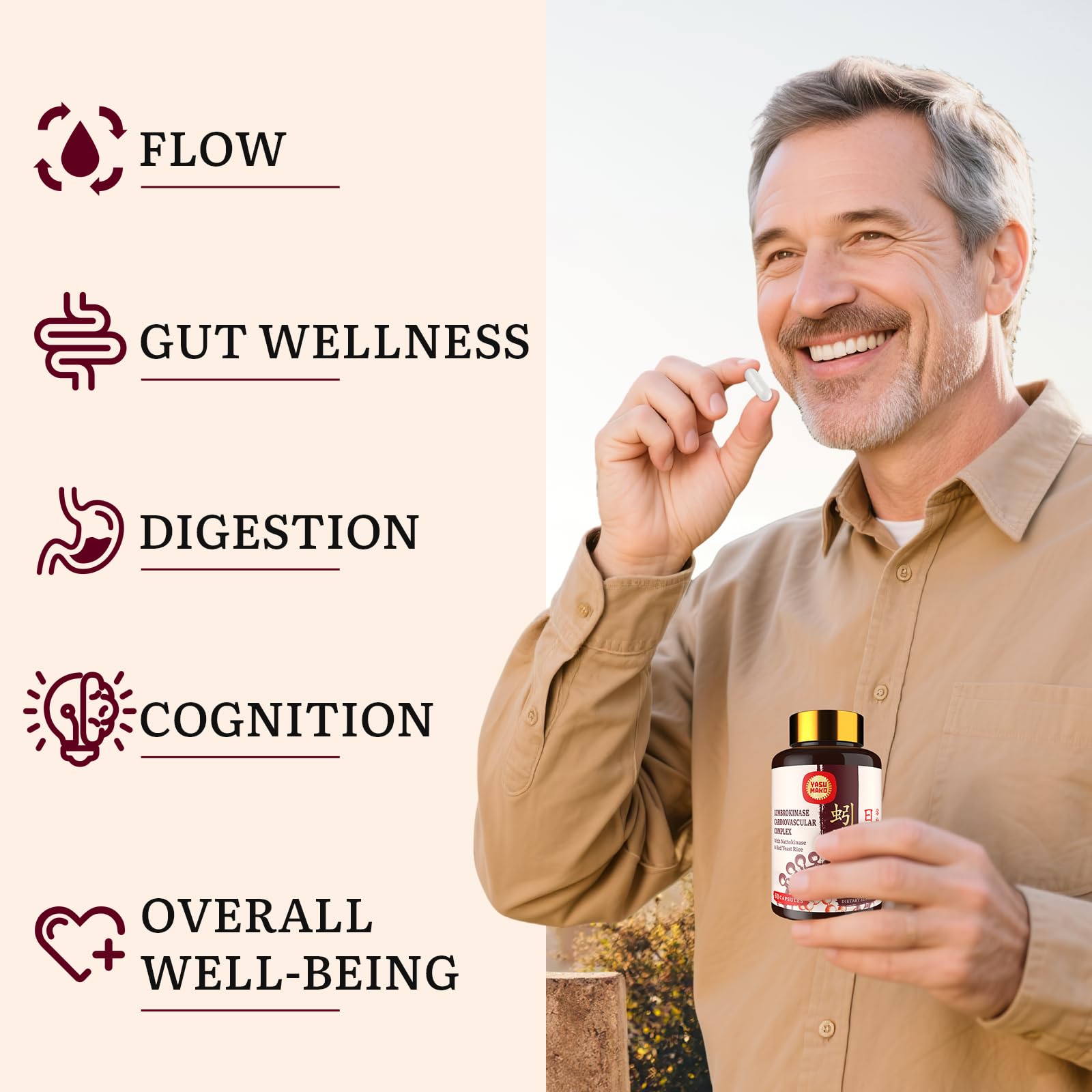 Circulation and wellness concept with capsules