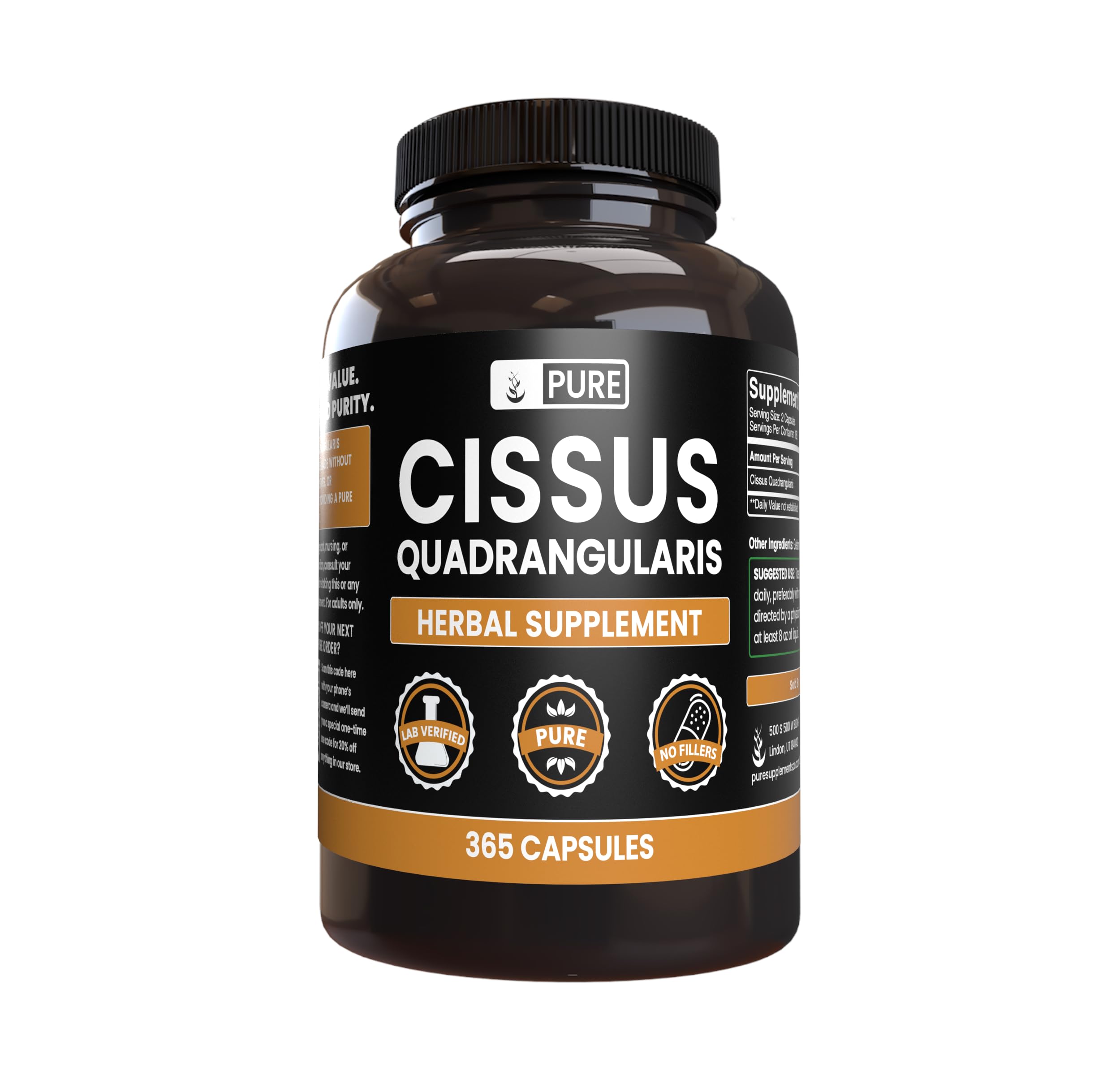 Pure Cissus Quadrangularis capsules bottle