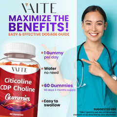 Citicoline 1000mg gummies on a table