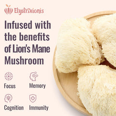 Close-up of caffeine, omega-3, and CoQ10 blend ingredients