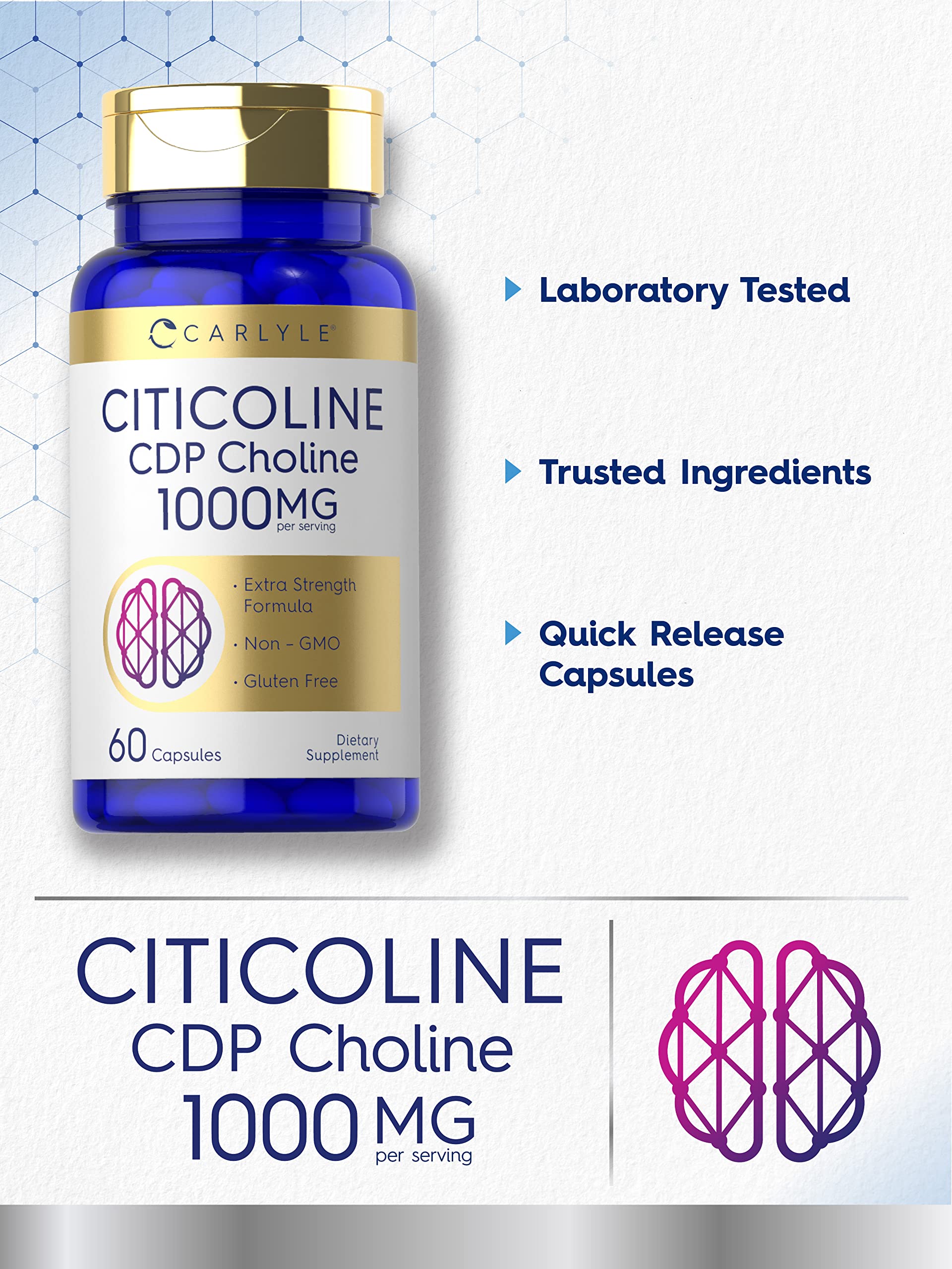 Citicoline CDP Choline 1000mg capsule close-up