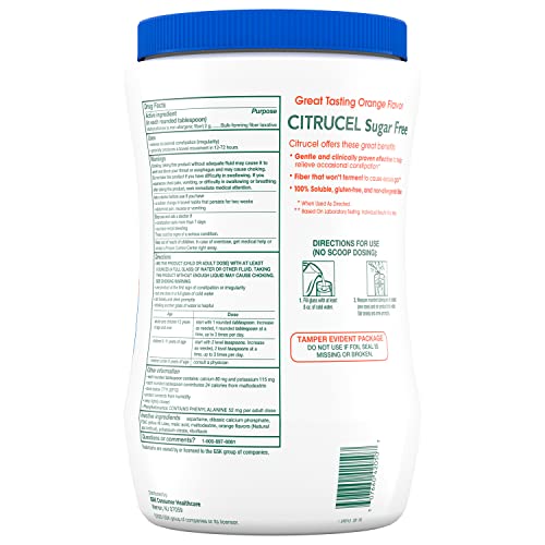 Product used for occasional constipation relief with Citrucel.