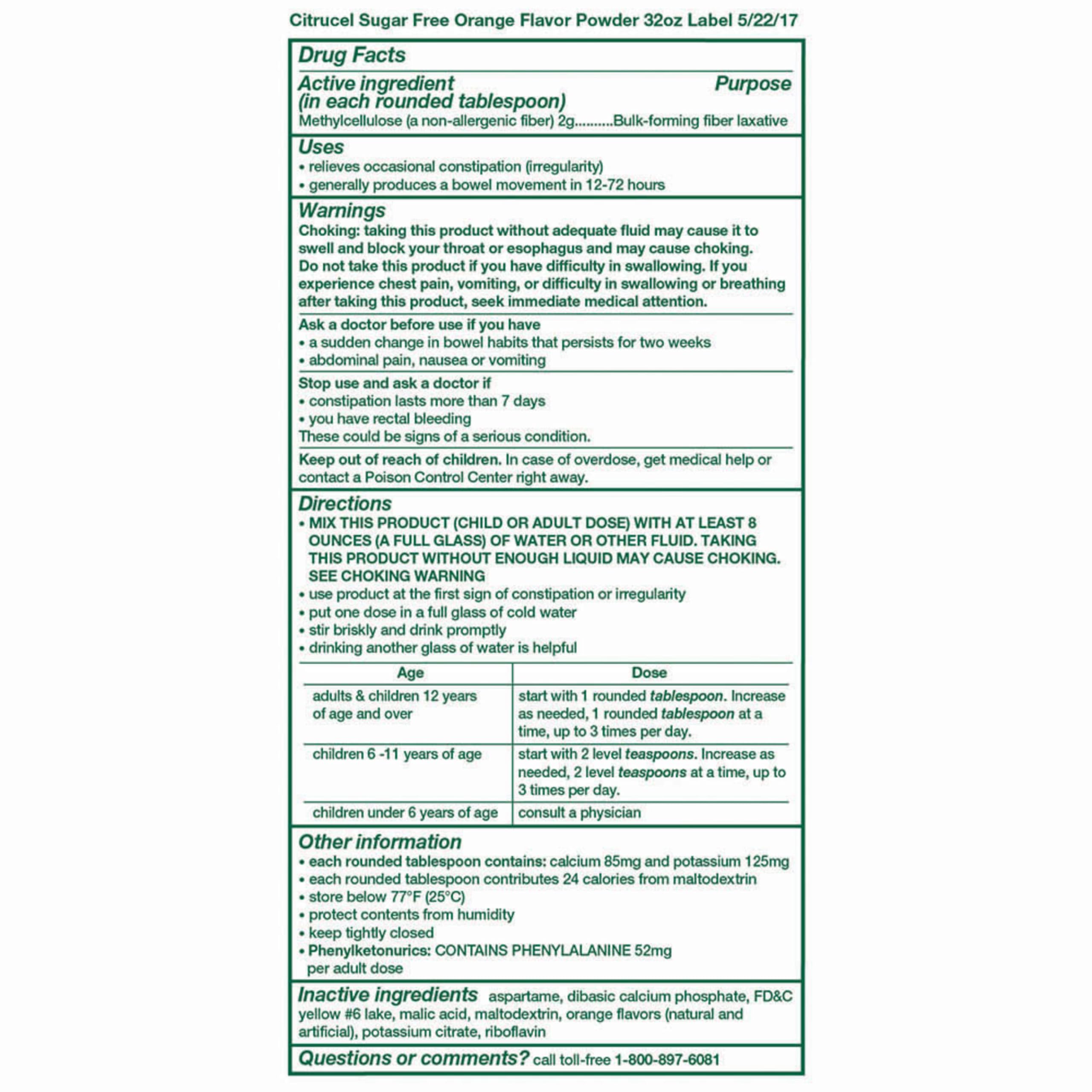 Dissolving Citrucel powder in a glass of water.