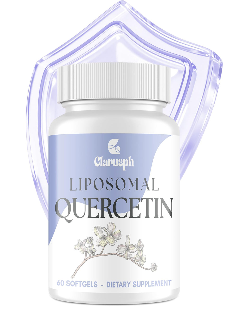 Clarusph Liposomal Quercetin 1000mg bottle with 60 softgels