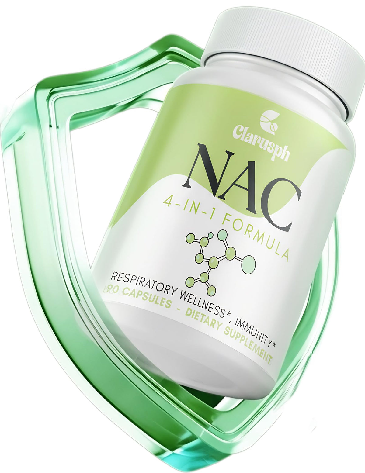 Clarusph NAC 1200mg bottle with 90 capsules