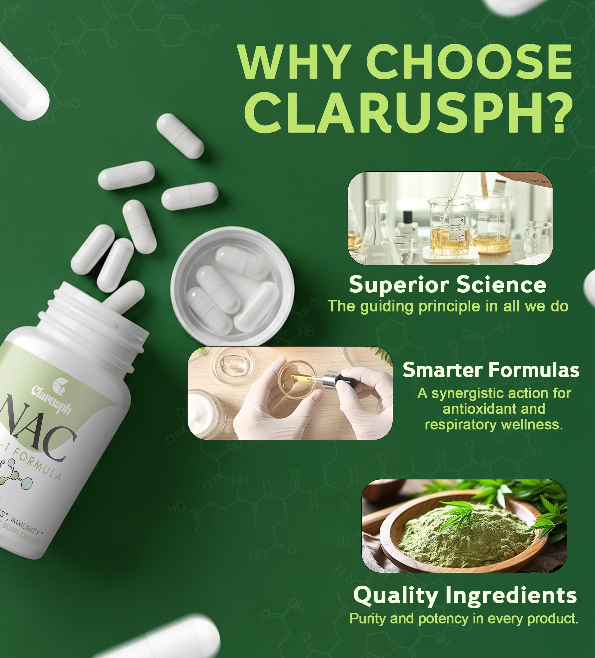 Close-up of Clarusph NAC 1200mg capsules