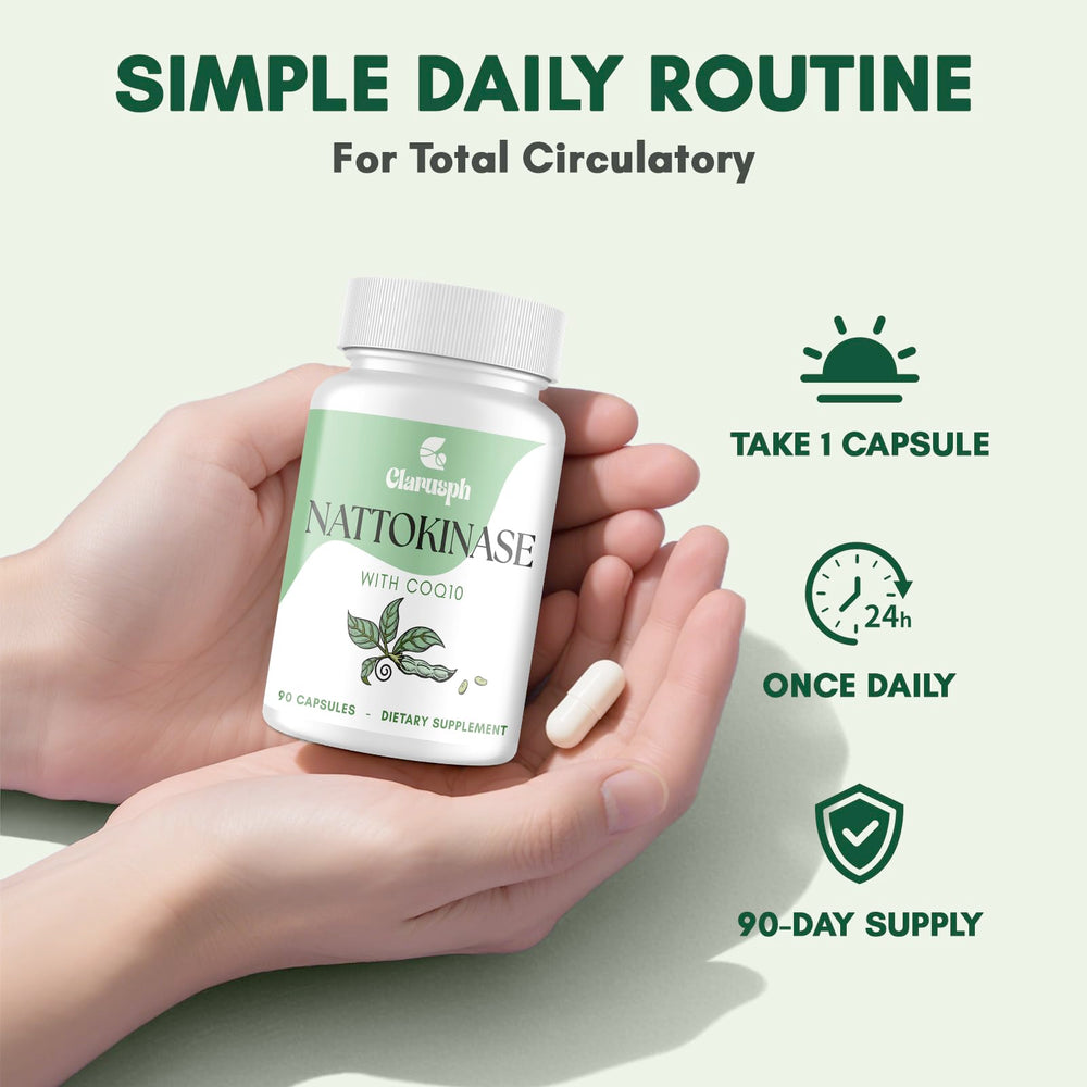 90 capsules per bottle image for Clarusph Nattokinase