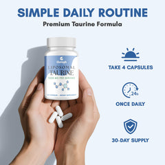 Clarusph Taurine label close-up shows vegan-friendly formula.