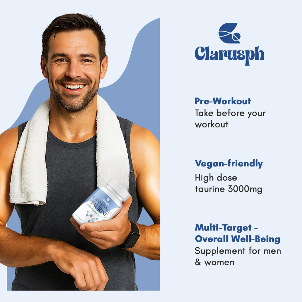 Clarusph Taurine vegan ingredients list supports clean energy.