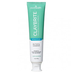 ClayBrite Sensitive Natural Toothpaste Zion Health 4oz packaging on white background