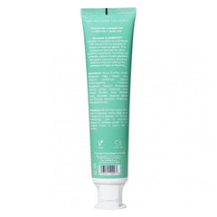 Close-up of ClayBrite toothpaste tube with white clay and green tea ingredients