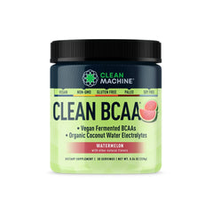 Front view of Clean BCAA Watermelon powder canister