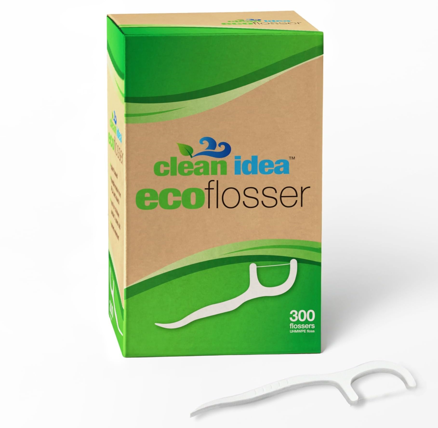 Clean Idea EcoFlossers 300ct packaging
