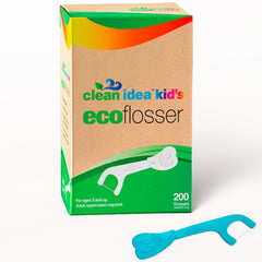 Colorful Clean Idea Kids EcoFlossers with rainbow-colored handles