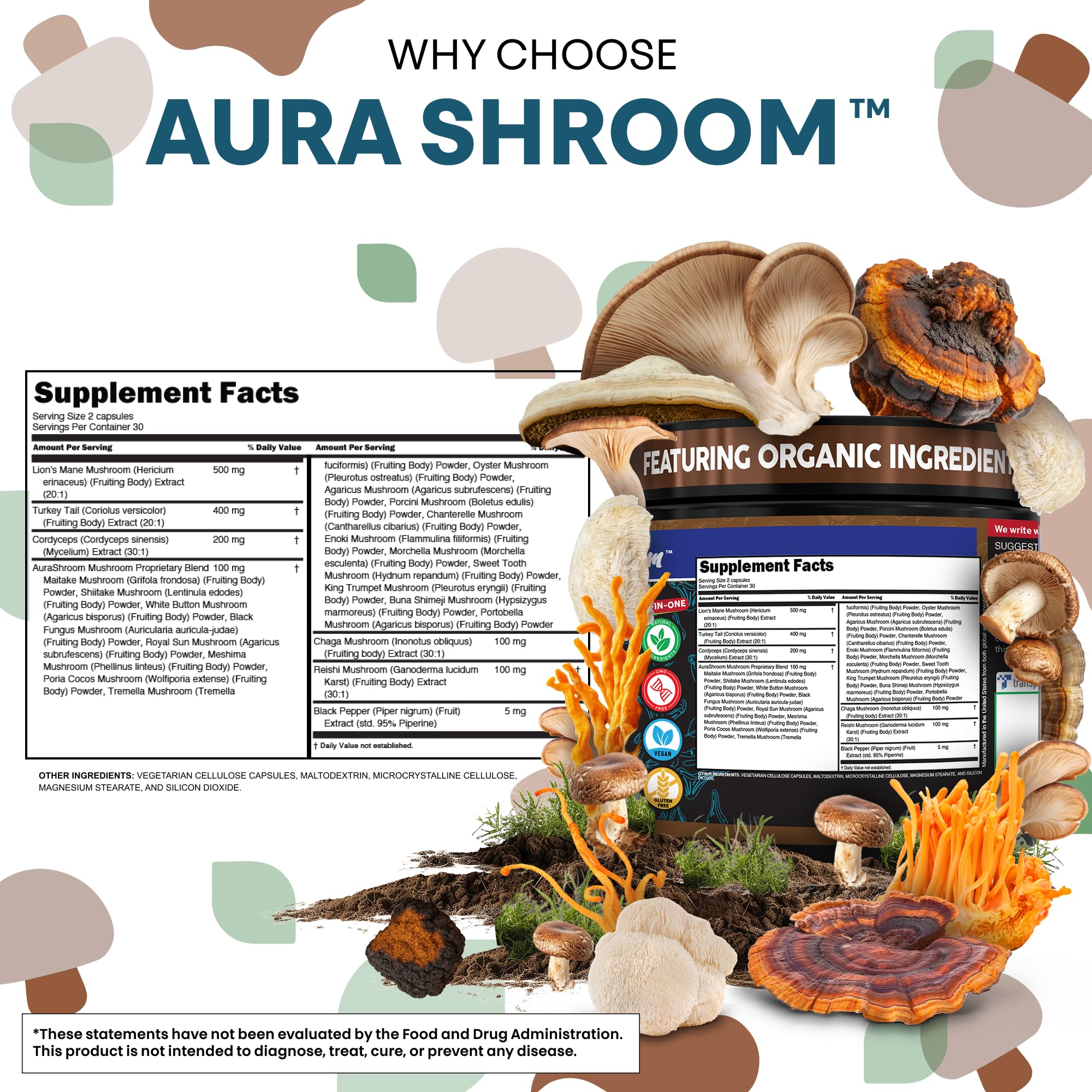 Label showing the 25-mushroom complex