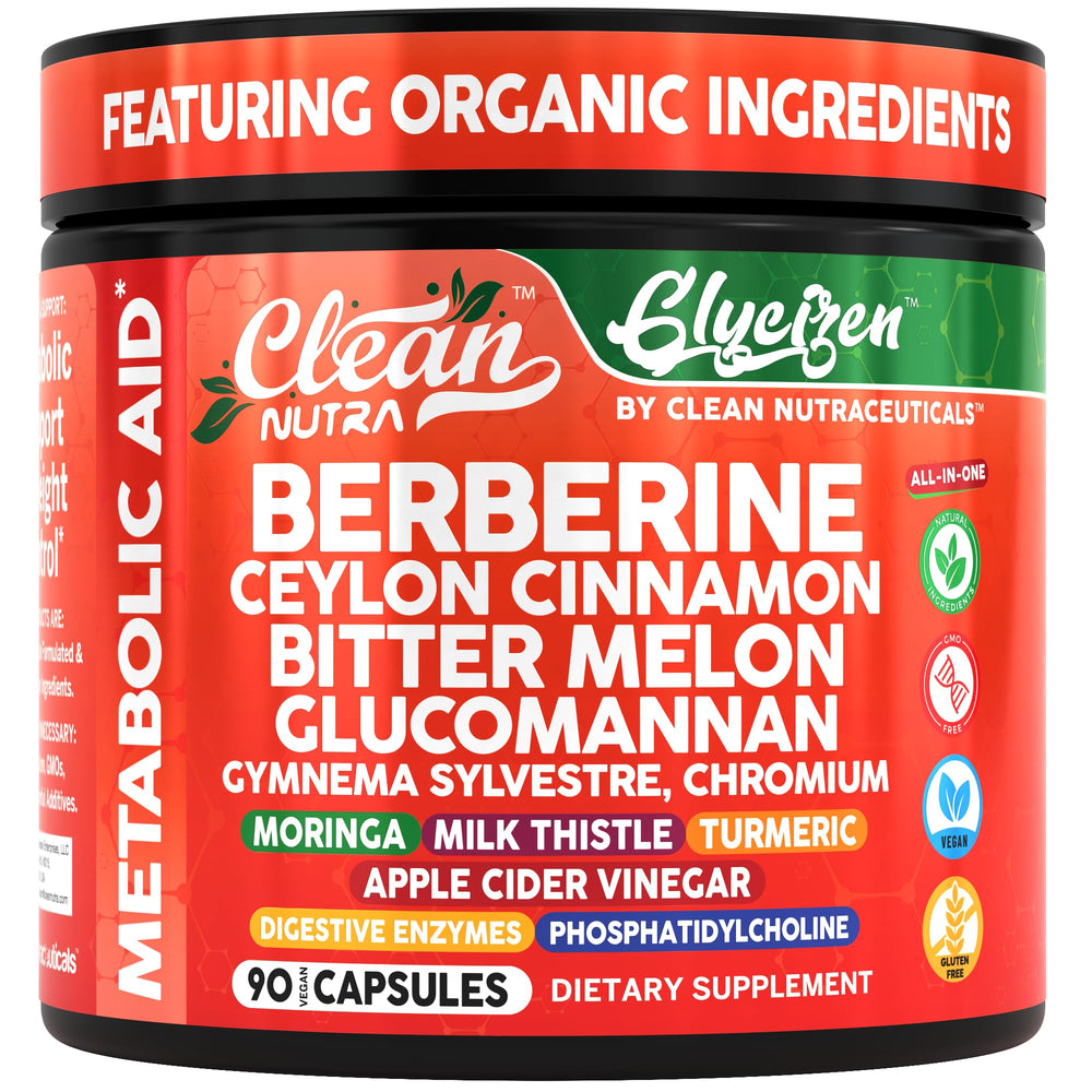 Clean Nutra Berberine Cinnamon 90 capsules bottle