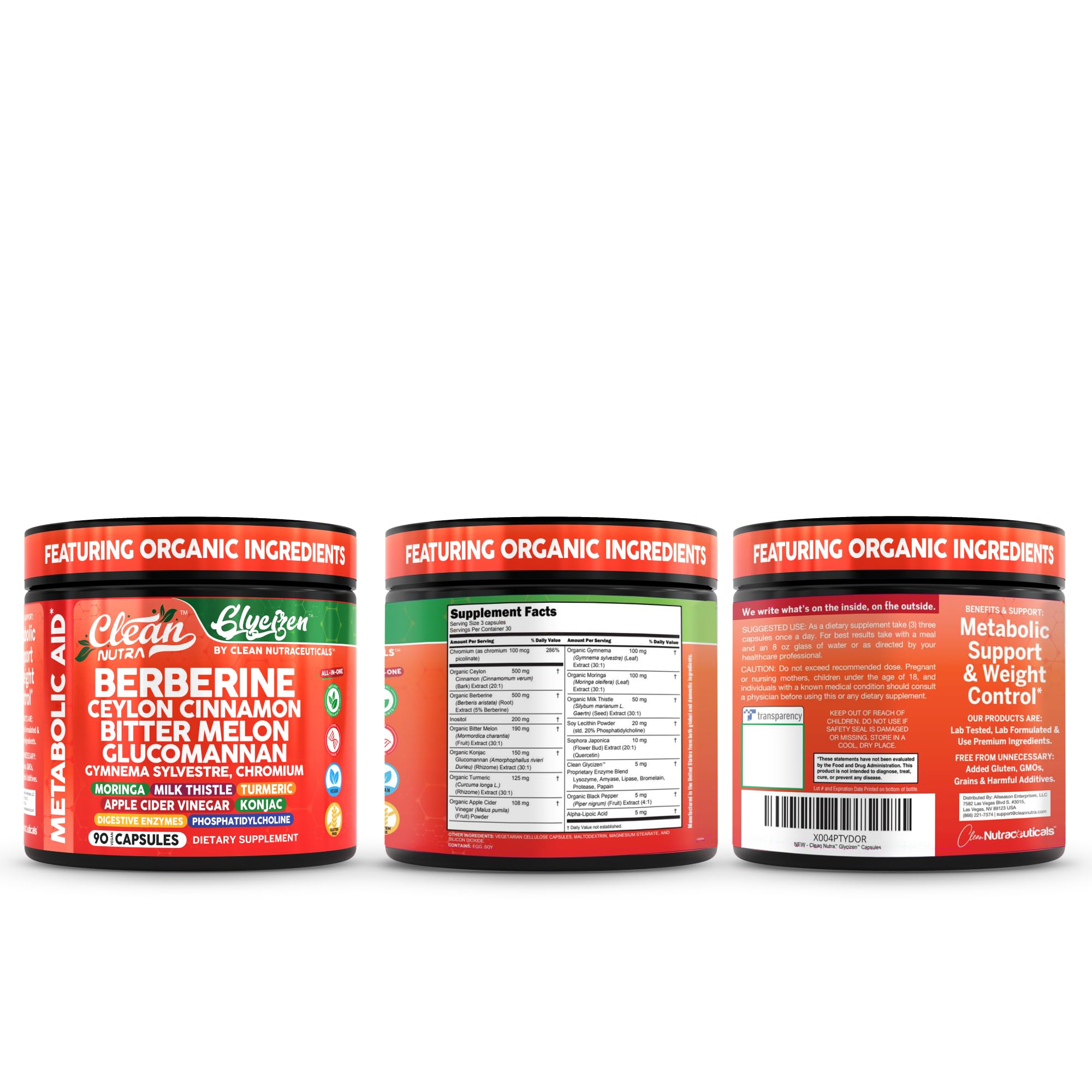 Product bottle label showing ingredients and allergens