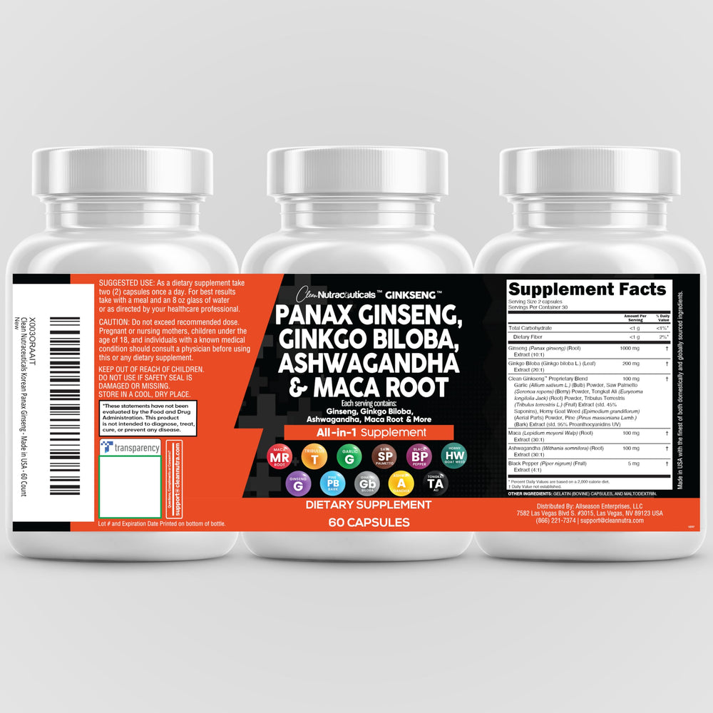 Boxed Clean Nutra 60-cap bottle with packaging