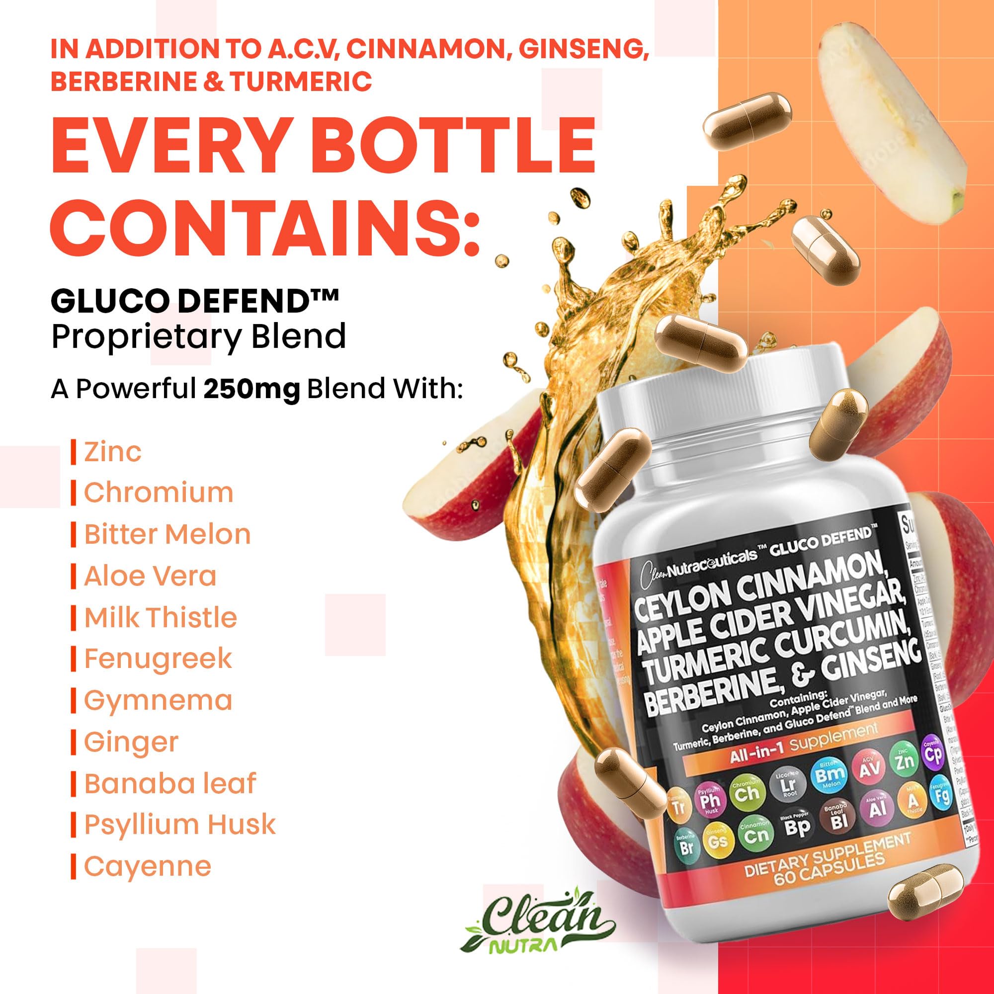 All-in-1 Cinnamon, ACV, Turmeric and Berberine packaging