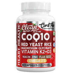 Clean Nutra CoQ10 bottle with 60 capsules packaging
