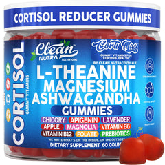 Bottle of Clean Nutra Cortisol Gummies with L-Theanine and Magnesium