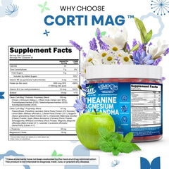 Packaging label featuring cortisol support and sleep benefits