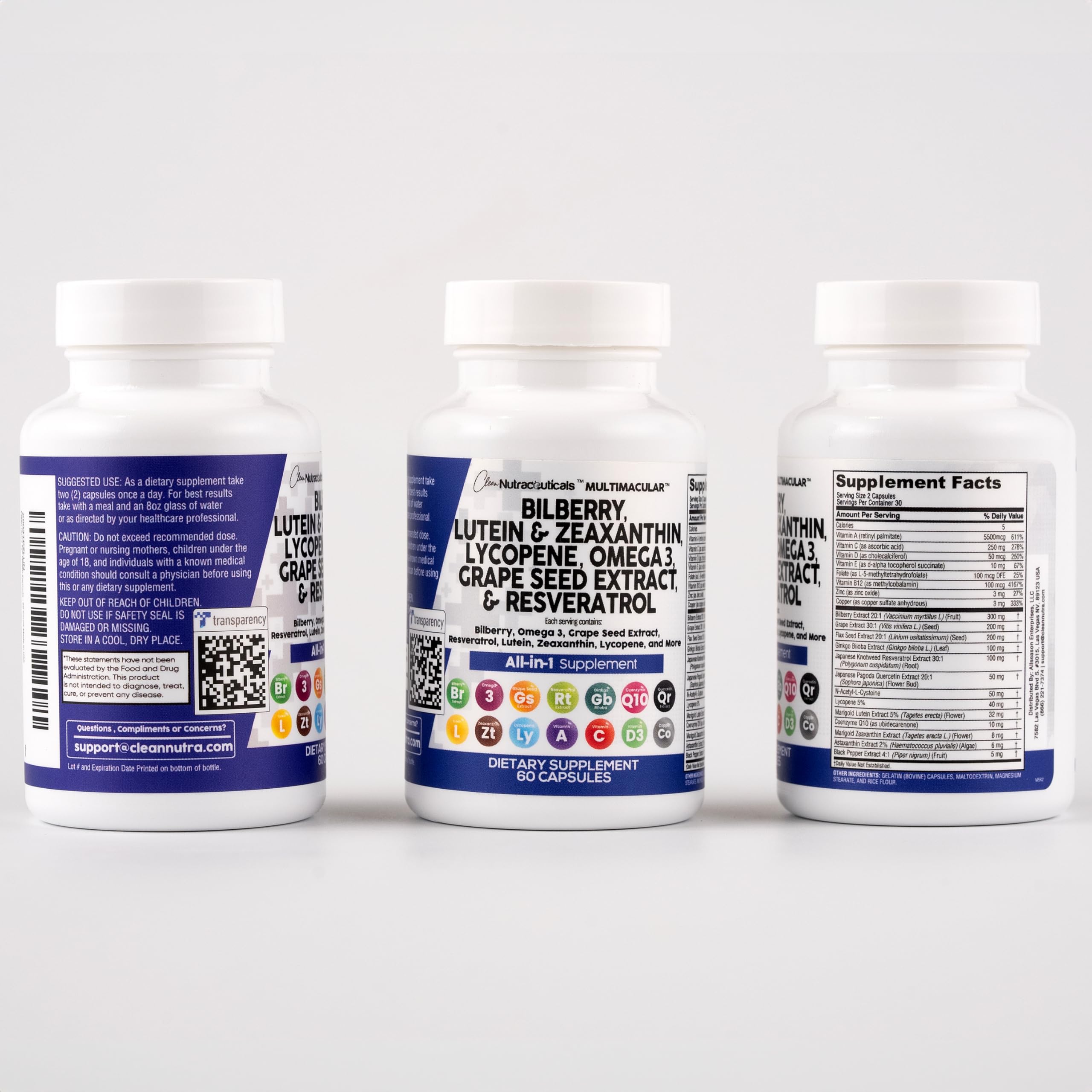 Clean Nutra Eye Vitamins bottle on white background