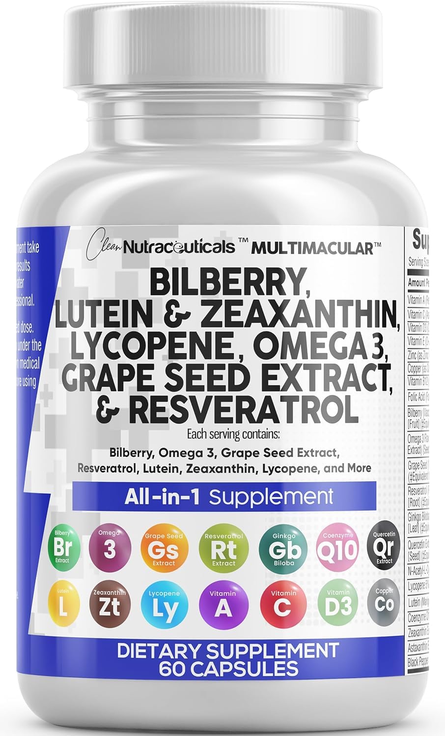 Main bottle of Clean Nutra Eye Vitamins