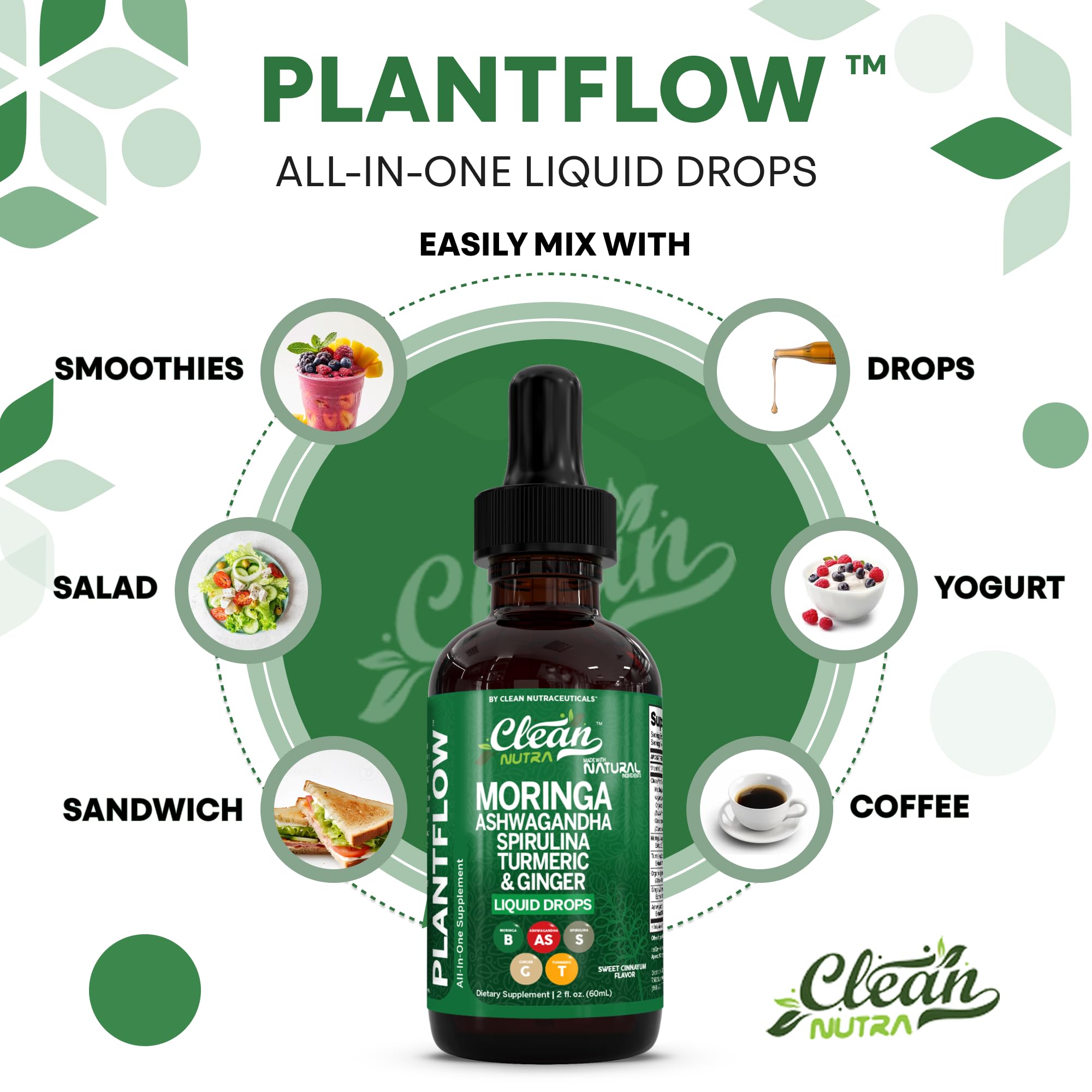 Alcohol-free, sugar-free liquid drops for easy daily use