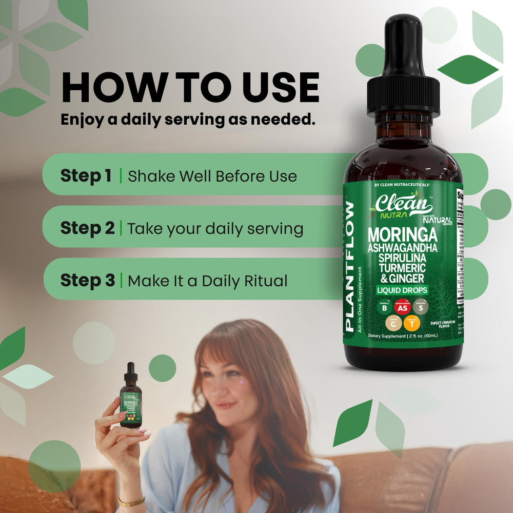 Sublingual moringa drops fast-absorbing for energy and immunity