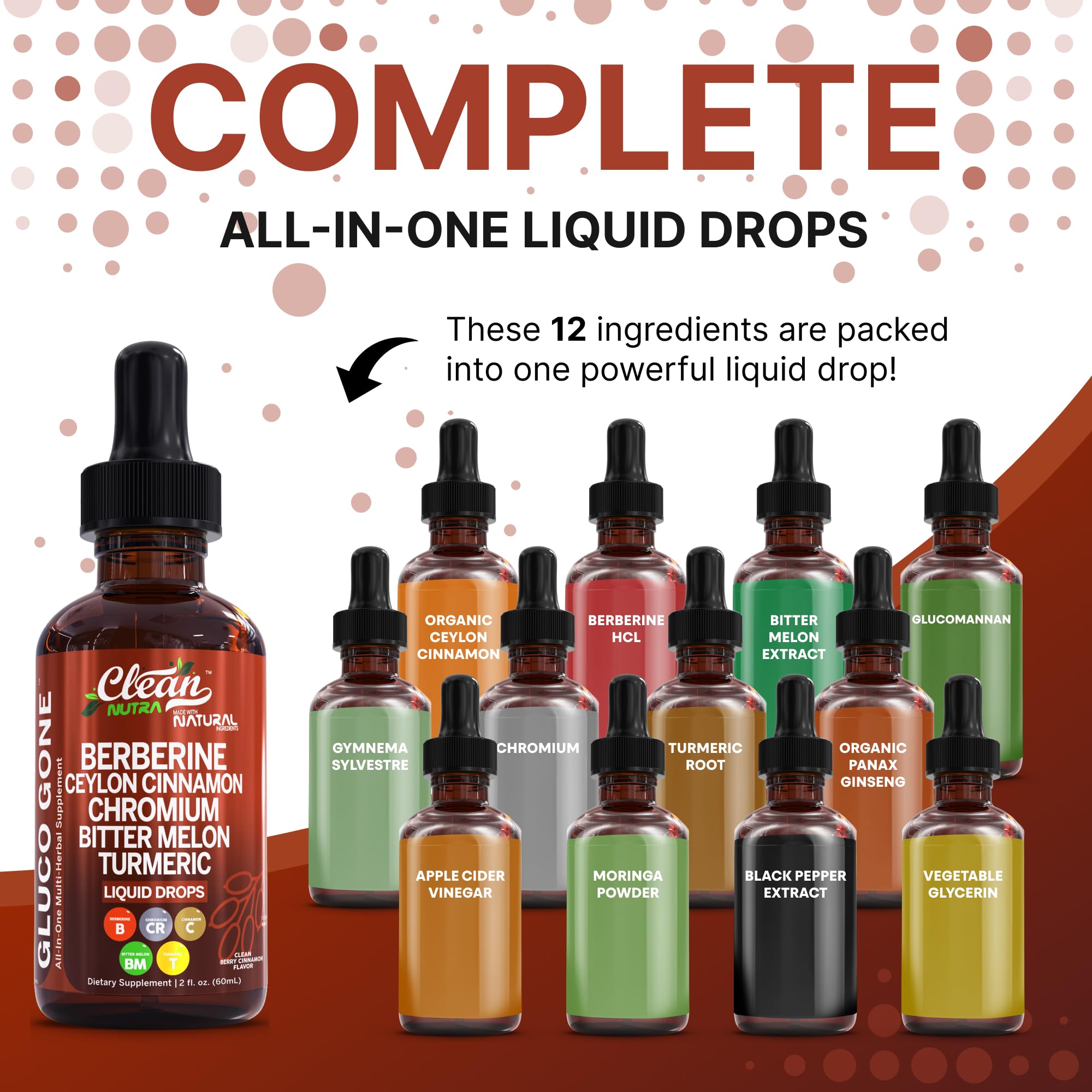 Clean Nutra Moringa Oil Berberine blend bottle: supports digestion and vitality