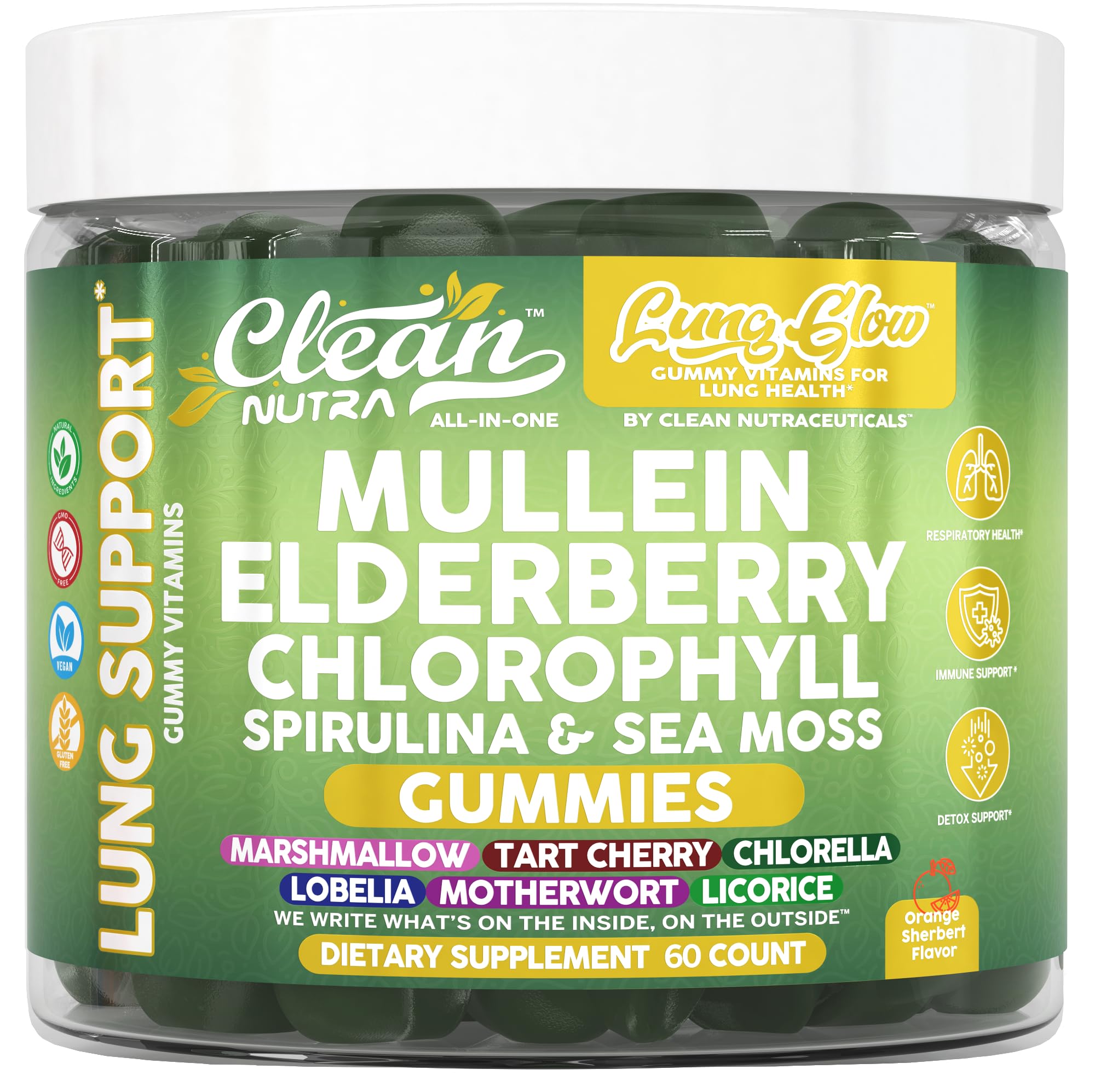 Clean Nutra Mullein Gummies bottle packaging front view