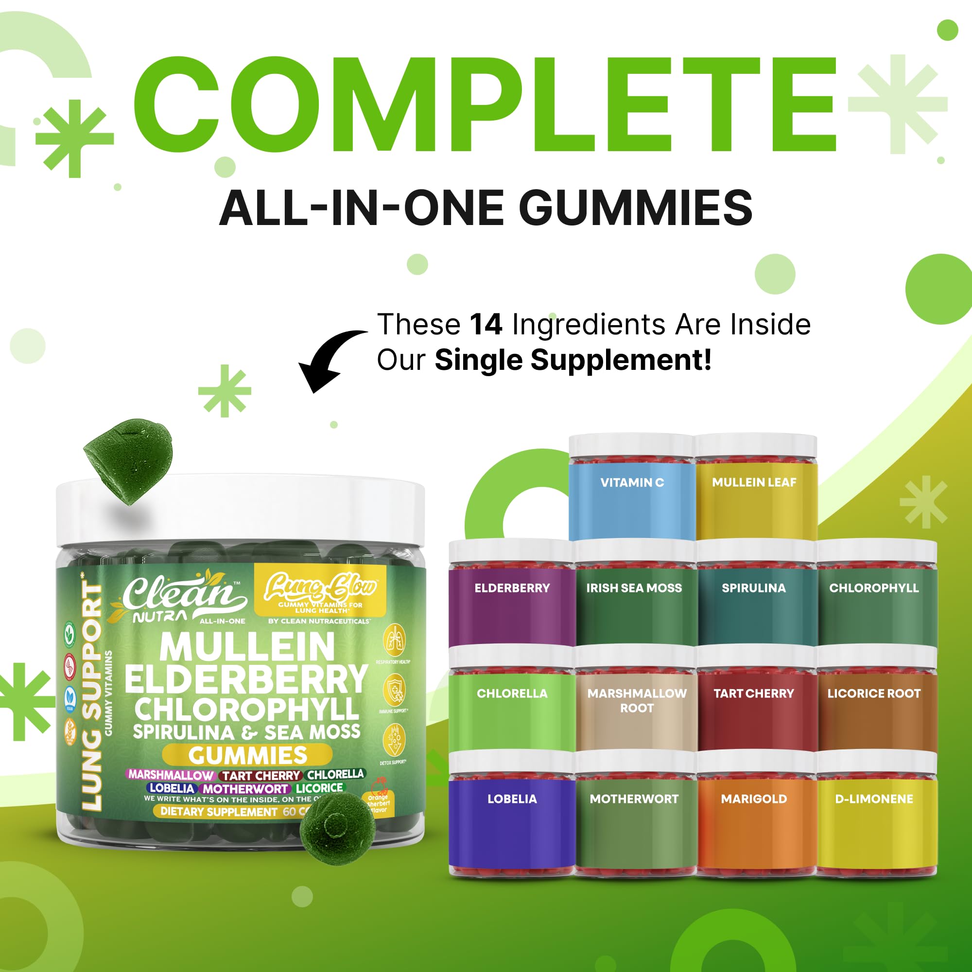 Close-up of gummies with elderberry and vitamin C ingredients