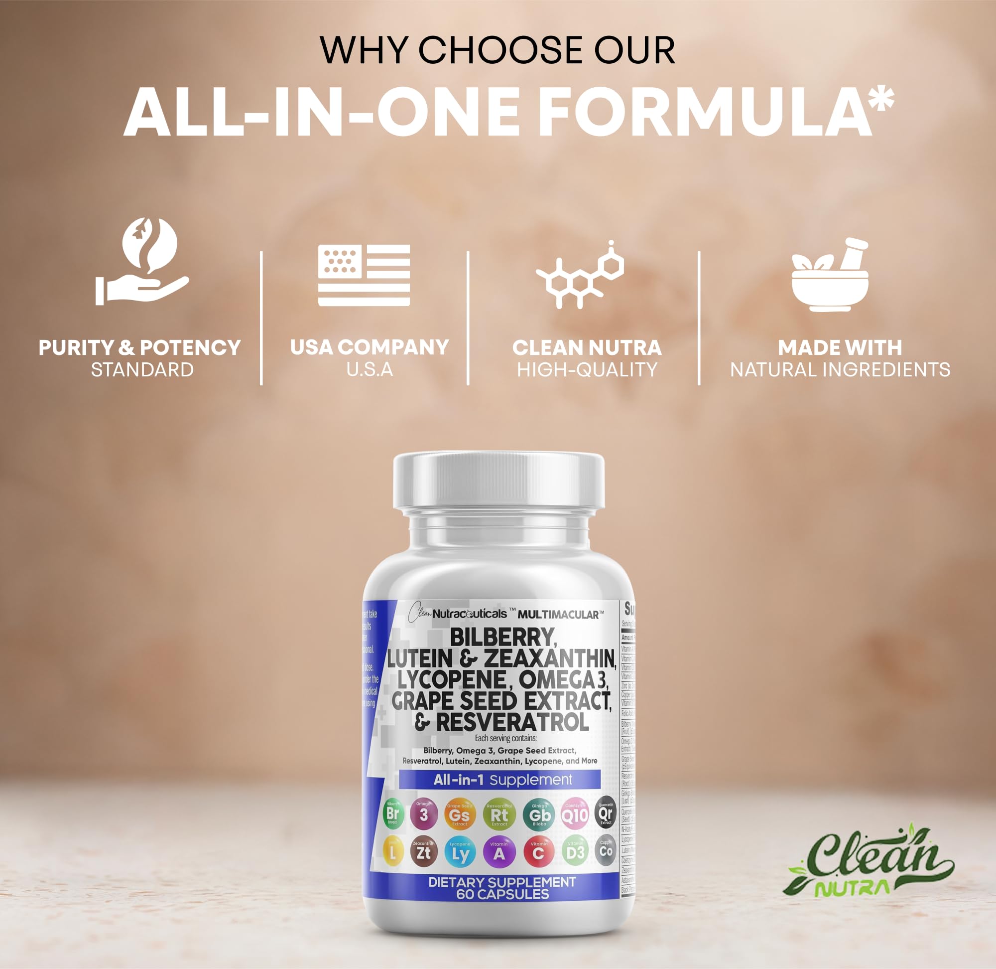 Clean Nutra Eye Vitamins: cápsulas de alta calidad para consumo diario cómodo