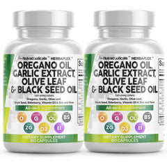Clean Nutra oregano oil and garlic extract blend with olive leaf and black seed oil - 2 pack packaging